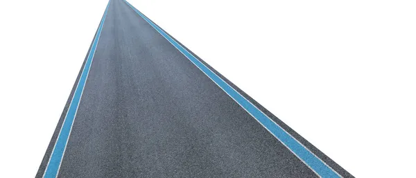 在白色背景下与截断路径隔离的空沥青国际赛道 — 图库照片