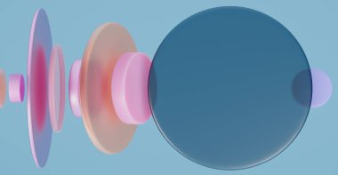 Kozmetik, Kapak, Broşür ve Bayrak tasarımı için soyut dinamik geometri çemberi şekli kullan. 3d oluşturma