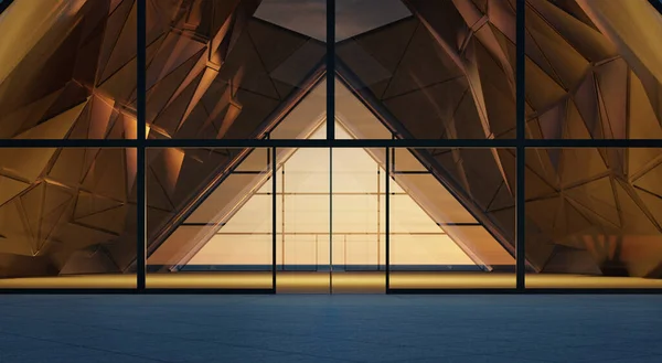 Design Forma Triangular Contemporânea Arquitetura Moderna Edifício Exterior Com Elemento — Fotografia de Stock