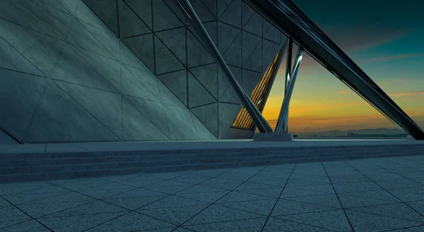 Zeitgenössische Dreieck Form Design Moderne Architektur Gebäude Außen Mit Glas — Stockfoto