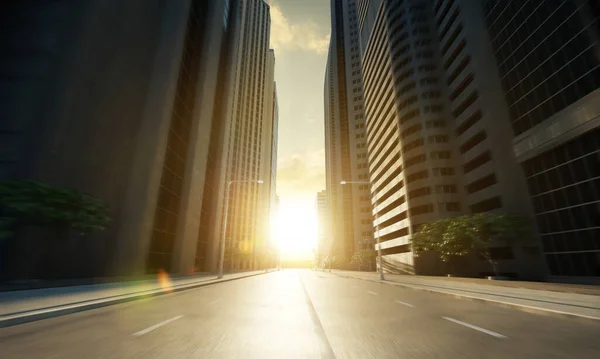 Carretera Urbana Con Efecto Movimiento Aplicado Concepto Uso Fondo Del — Foto de Stock