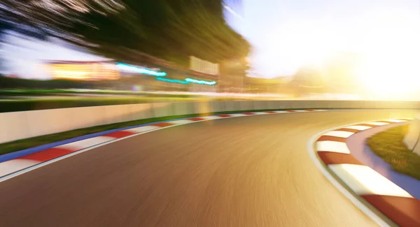 Motion Blurred Racetrack Golden Hour Mood — Fotografia de Stock