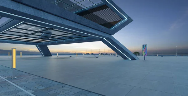 콘크리트 현대식 건물의 렌더링 — 스톡 사진
