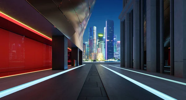 현대식 골목길 모양의 렌더링 — 스톡 사진