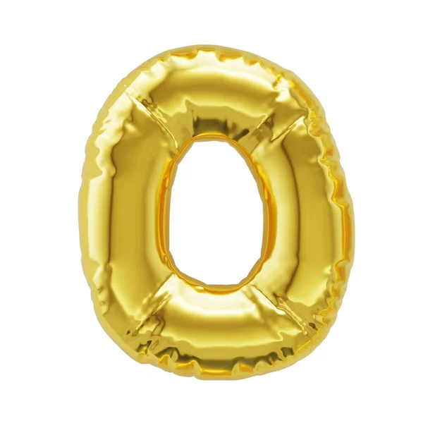 Letter Shiny Golden Inflatable Balloons Isolated White Background Clipping Path — Foto de Stock