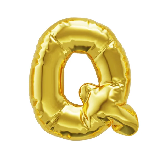 Letter Shiny Golden Inflatable Balloons Isolated White Background Clipping Path — Stock Photo, Image