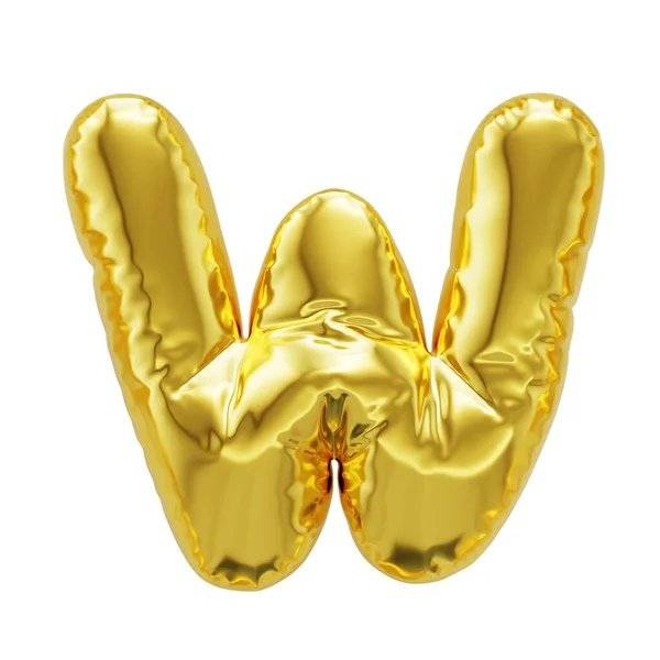 Letter Shiny Golden Inflatable Balloons Isolated White Background Clipping Path — 스톡 사진
