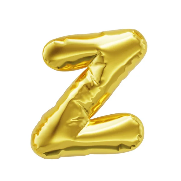 Letter Shiny Golden Inflatable Balloons Isolated White Background Clipping Path — Zdjęcie stockowe