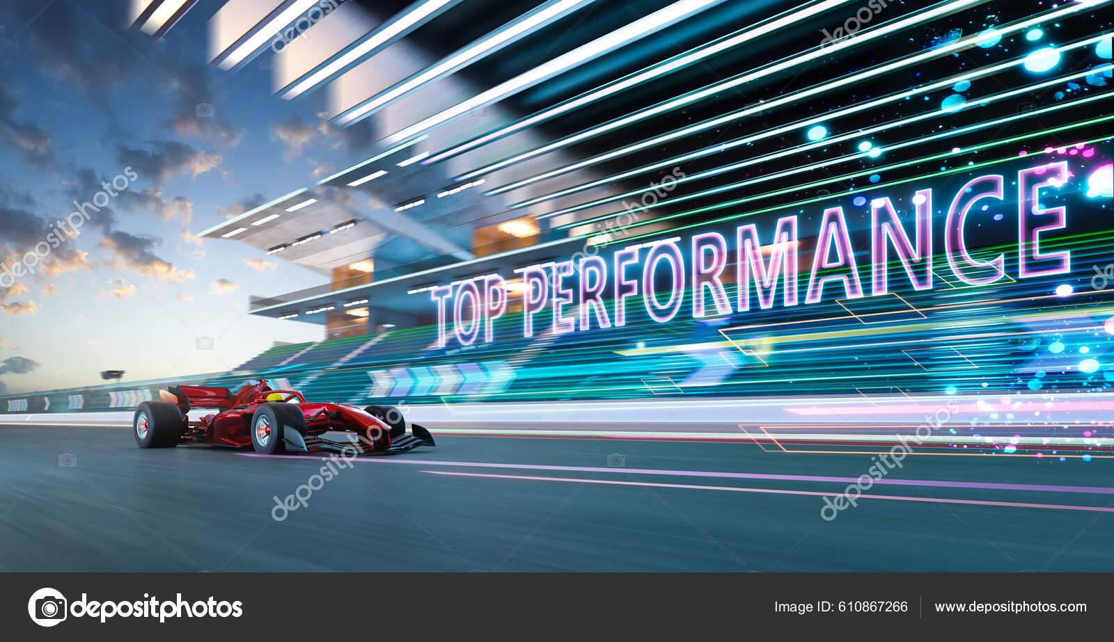 Sport Racing Car Fast Driving Top Performance Text Fastest Best — Stock ...