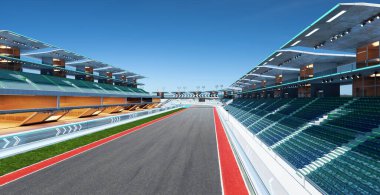 3D görüntüleme mevcut değil ok işaretli cam parmaklıklı fütüristik Racetrack Devresi