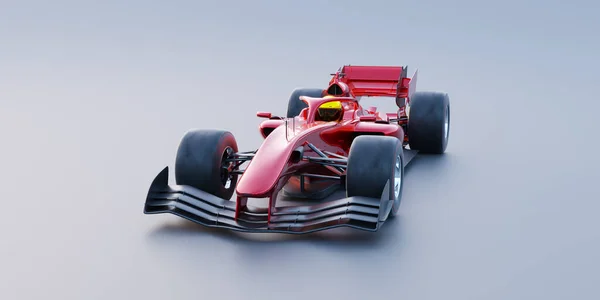 Red race car with no brand name is designed and illustration of my own. 3D rendering