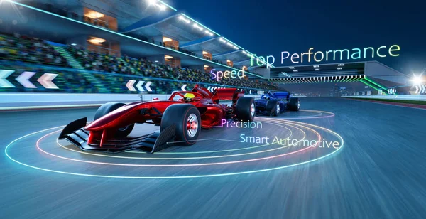 Rendering High Speed Smart Automotive Top Performance Driving Concept — Zdjęcie stockowe
