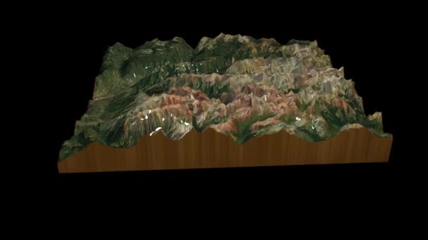 Βουνά Του Κολοράντο Ηπα Χάρτη Εδάφους Καθιστούν 360 Μοίρες Animation — Αρχείο Βίντεο