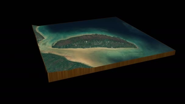 Akimiski Νησί Χάρτη Εδάφους Καθιστούν 360 Μοίρες Βρόχο Animation — Αρχείο Βίντεο