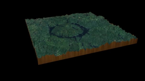 Mapa Del Terreno Isla Ren Levasseur Renderizar 360 Grados Animación — Vídeos de Stock