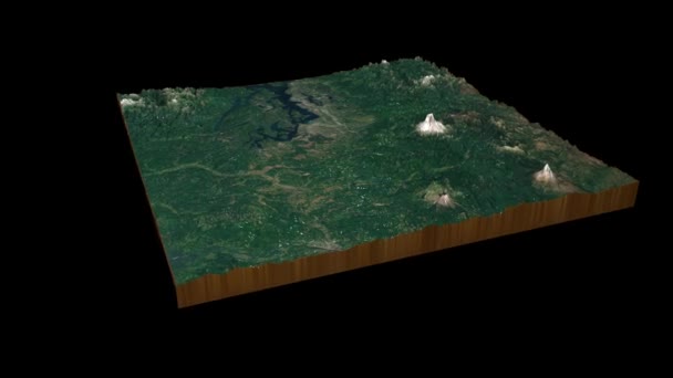 Seattle Terrain Map Render 360 Degrees Loop Animation — Stock Video