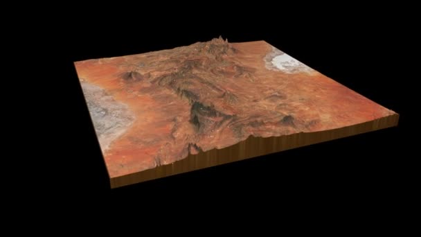 Vulkathunha Gammon Ranges National Park Terreinkaart Render 360 Graden Lus — Stockvideo