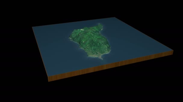 Okushiri岛地形图3D渲染360度循环动画 — 图库视频影像