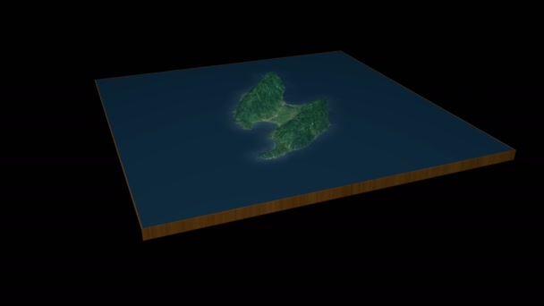 Sado Island Terrain Map Render 360 Degrees Loop Animation — Stock Video