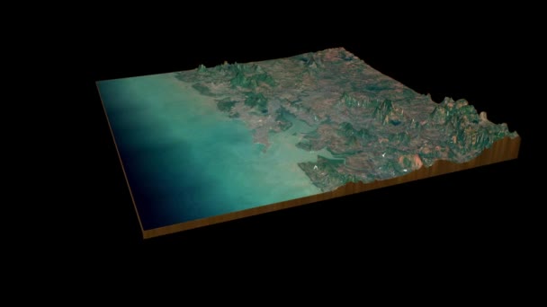 Mumbai Terrain Map Render 360 Degrees Loop Animation — Stock Video