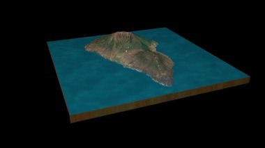 La Palma Volkan arazi haritası 3D 360 derecelik döngü canlandırması