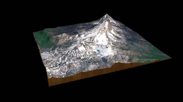 Pavlof Ηφαίστειο Χάρτη Εδάφους Καθιστούν 360 Μοίρες Βρόχο Animation — Αρχείο Βίντεο