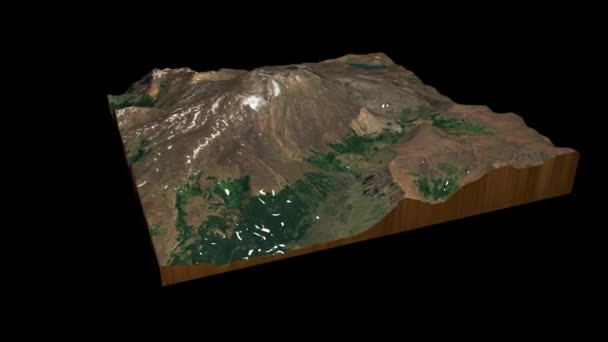 Copahue Volcano Χάρτης Εδάφους Καθιστούν 360 Μοίρες Loop Animation — Αρχείο Βίντεο