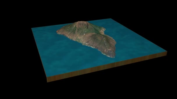 Palma Volcano Χάρτη Εδάφους Καθιστούν 360 Μοίρες Βρόχο Animation — Αρχείο Βίντεο