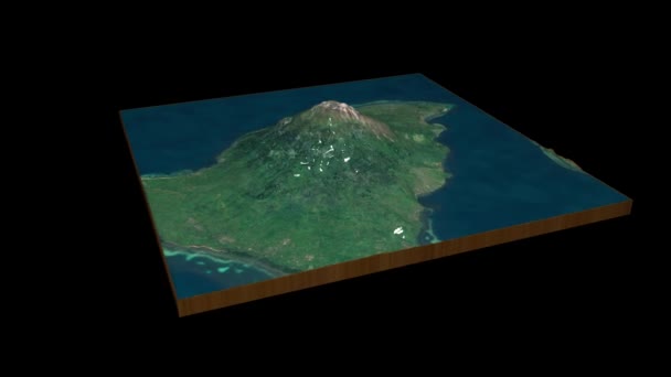 Lewotolok Volcan Carte Terrain Rendu 360 Degrés Boucle Animation — Video