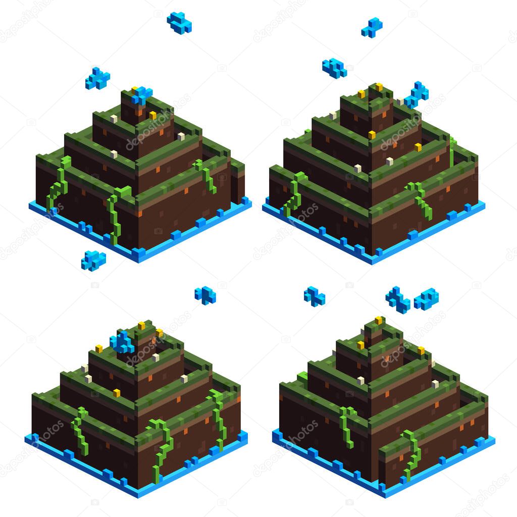 Isometric Land View From 4 Angles 3D Rendering Illustration