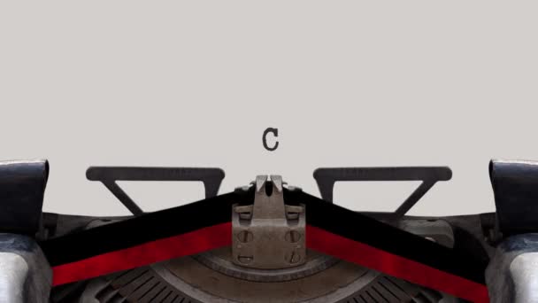 Vintage Typewriter Writes Coming Soon Realistic Animation — Stock Video