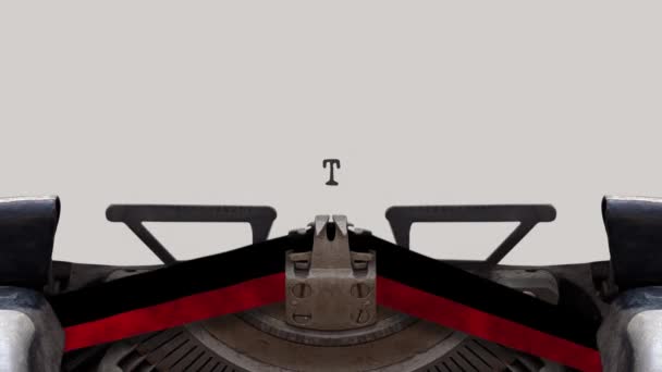 Vintage Typewriter Writes True Story Realistic Animation — Stock Video