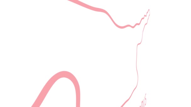 Βόρεια Κύπρος Hand Drawn Map Animation — Αρχείο Βίντεο