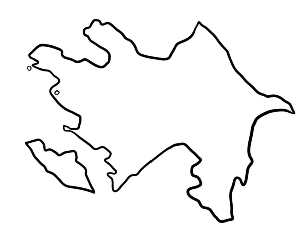 阿塞拜疆 手工绘制的地图 — 图库照片
