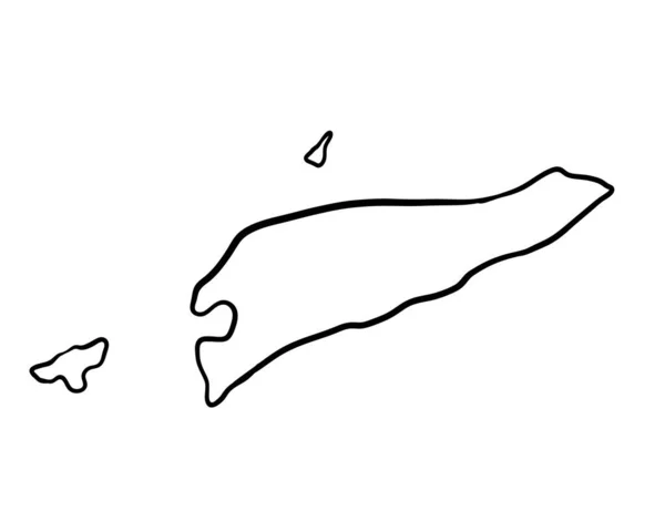 East Timor Hand Drawn Map Lllustration — Stockfoto
