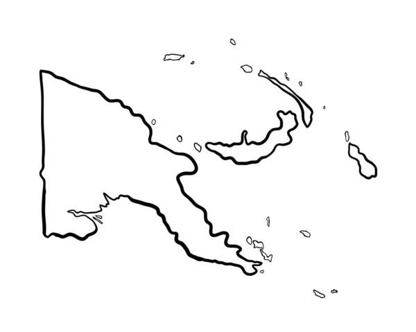 Papua New Guinea Hand Drawn Map Lllustration — Stockfoto