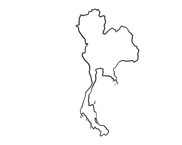 Thailand Hand Drawn Map Lllustration — Stock fotografie