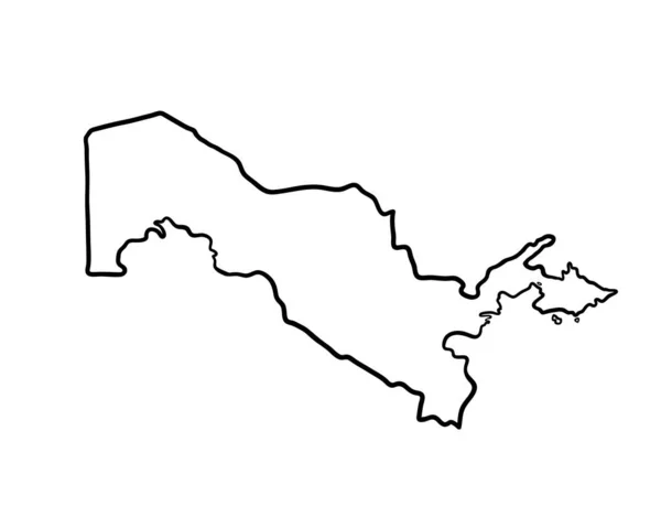 Uzbekistan Hand Drawn Map Lllustration — Zdjęcie stockowe