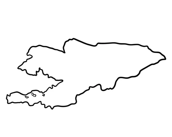 吉尔吉斯斯坦 手工绘制的地图 — 图库照片