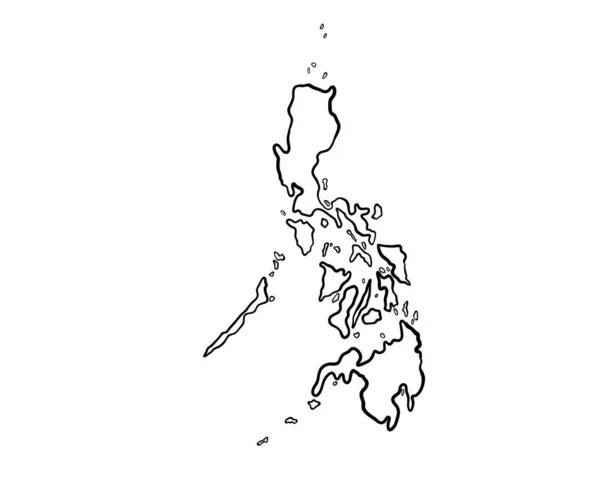 Philippines Hand Drawn Map Lllustration — Zdjęcie stockowe