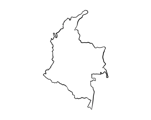 哥伦比亚 手工绘制的地图 — 图库照片