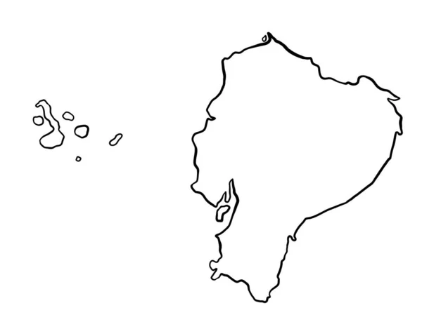 Equador Ilustração Mapa Desenhado Mão — Fotografia de Stock