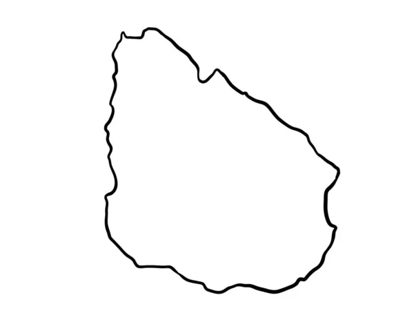 乌拉圭 手工绘制的地图 — 图库照片