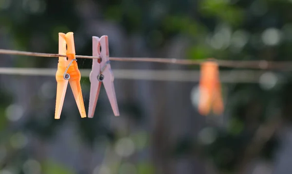 Clips Rope Drying Laundry Washing — Stock fotografie