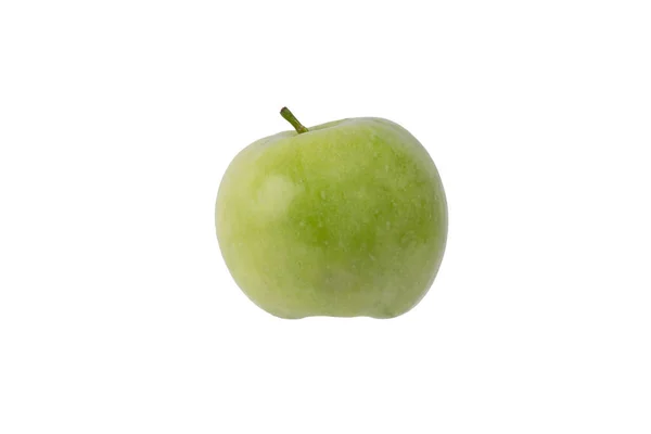 Rijpe Groene Appel Witte Achtergrond — Stockfoto