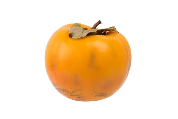 Oranje Persimmon Geïsoleerd Witte Achtergrond — Stockfoto