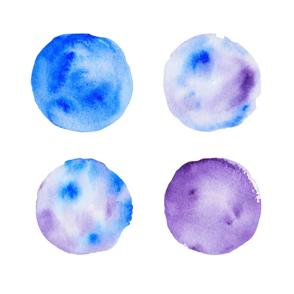 Φως Βιολετί Μπλε Αφηρημένη Νερομπογιές Splash Απομονώνονται Λευκό Φόντο — Φωτογραφία Αρχείου