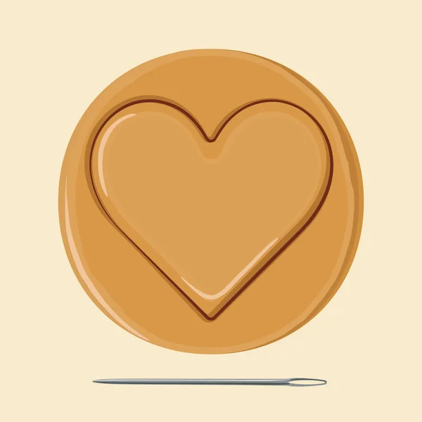 Kärlek hjärta. Koreansk kaka för bikaka från dalgona. — Stock vektor