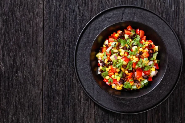 Cowboy Caviar Texas Caviar Black Bean Tomatoes Avocado Red Bell — ストック写真