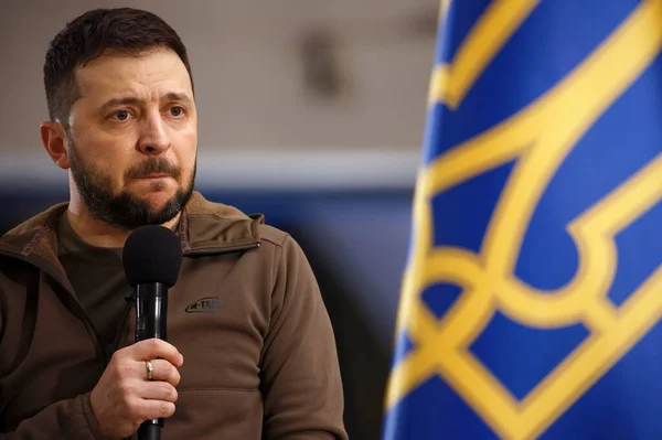 Apr 2022 Συνέντευξη Τύπου Της Volodymyr Zelenskyy Πρόεδρος Της Ουκρανίας — Φωτογραφία Αρχείου